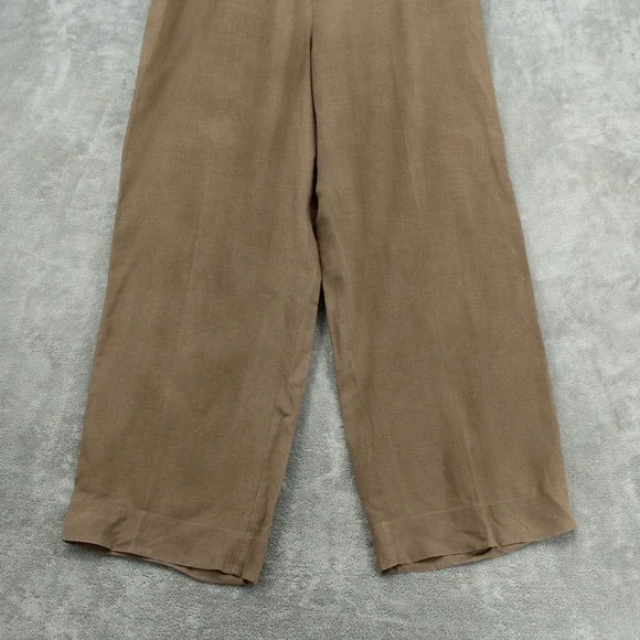 JJ ill Pants Women 16 Linen Wide Leg Pockets Pleated Lagenlook Boxy Relaxed Zip - Picture 4 of 11